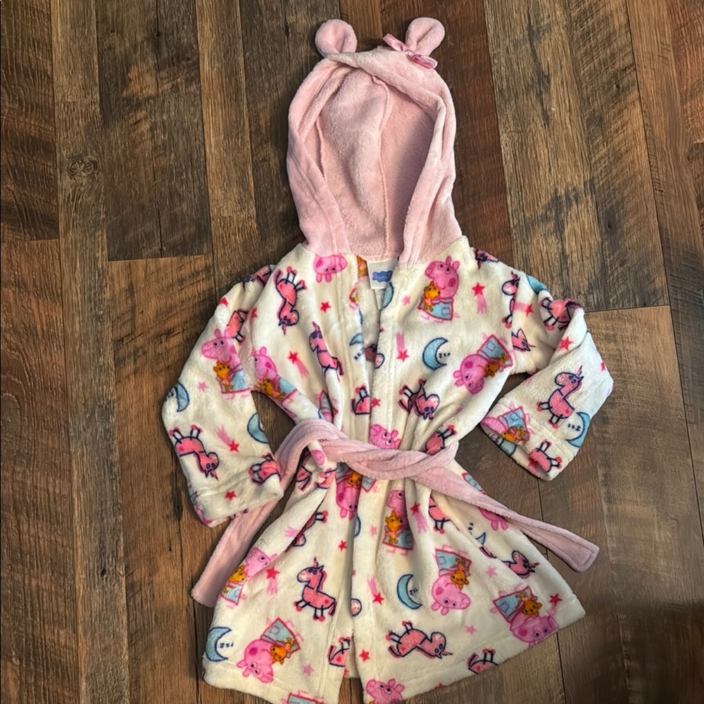 Peppa Pig Pink and Cream Hooded Pajama Robe